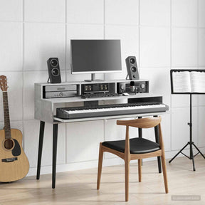 Vidaxl studiobureau betongrijs 152 x 42,5 x 36 cm bewerkt hout