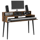 Vidaxl studiobureau gerookt eiken 152 x 42,5 x 36 cm bewerkt hout