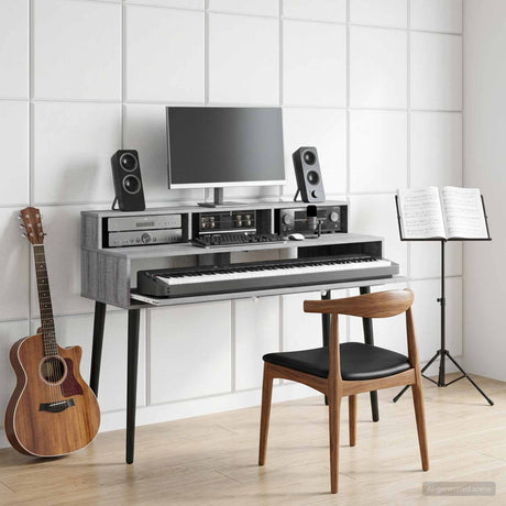 Vidaxl studiobureau grijs sonoma 152 x 42,5 x 36 cm bewerkt hout
