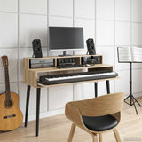 Vidaxl studiobureau sonoma eiken 130 x 42,5 x 36 cm bewerkt hout