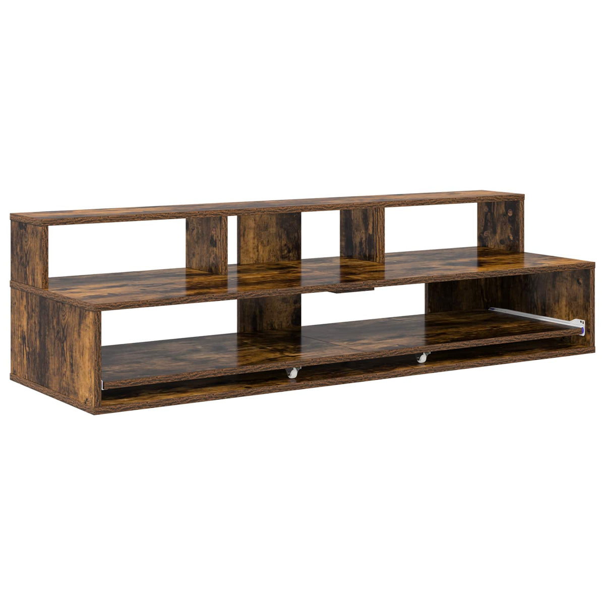 Vidaxl studiobureau gerookt eiken 130 x 42,5 x 36 cm bewerkt hout