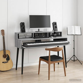 Vidaxl studiobureau grijs sonoma 130 x 42,5 x 36 cm bewerkt hout