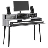 Vidaxl studiobureau grijs sonoma 110 x 42,5 x 36 cm bewerkt hout
