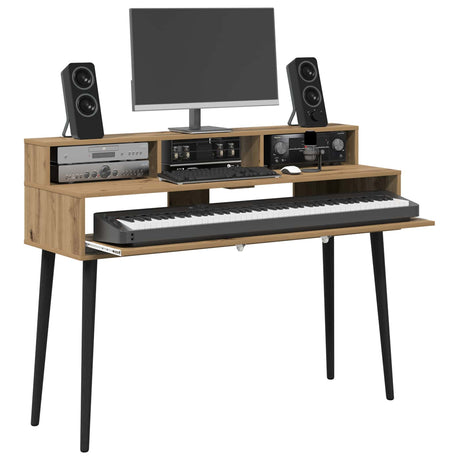 Vidaxl studiobureau artisanaal eiken 110 x 42,5 x 36 cm bewerkt hout