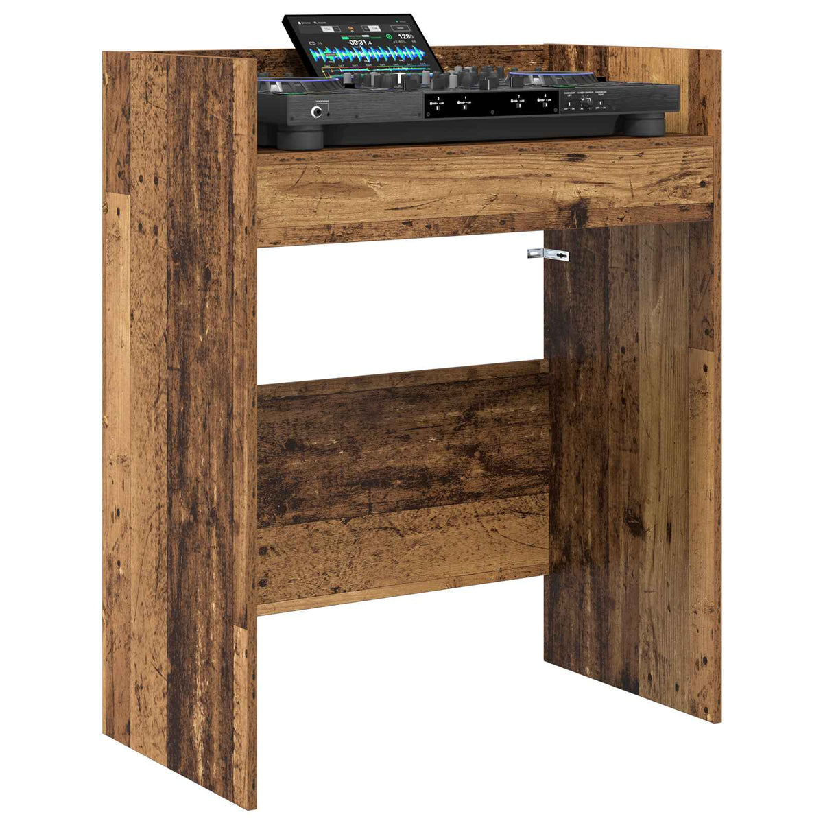 Vidaxl dj tafel oud hout 82 x 45 x 102 cm bewerkt hout