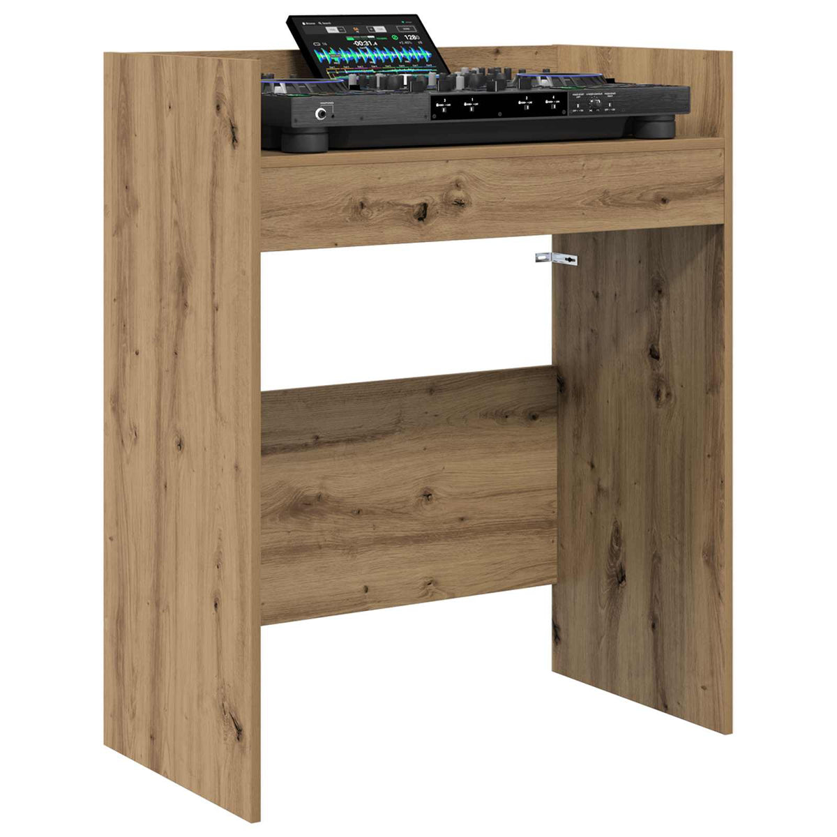 Vidaxl dj tafel artisanaal eiken 82 x 45 x 102 cm bewerkt hout