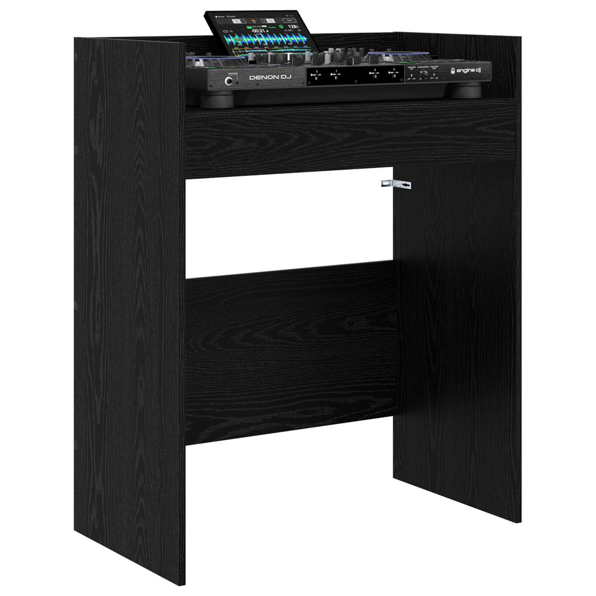 Vidaxl dj tafel zwart eiken 62 x 45 x 102 cm bewerkt hout