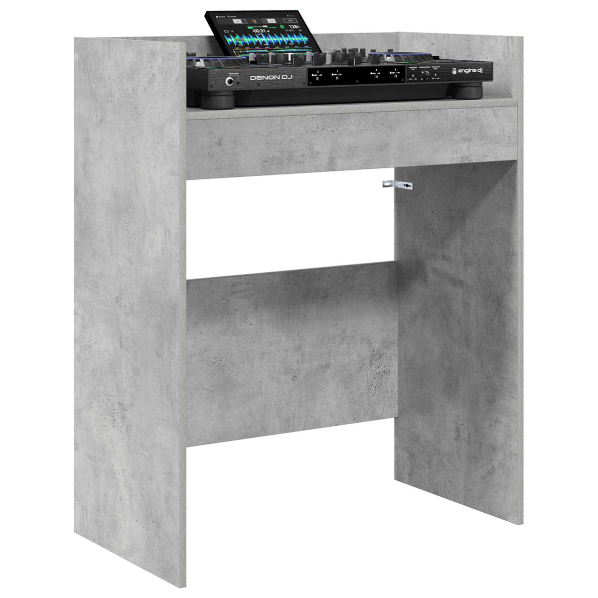 Vidaxl dj tafel betongrijs 62 x 45 x 102 cm bewerkt hout