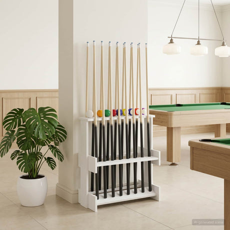 Vidaxl biljartkeu standaard bewerkt hout 60 x 35 x 60 cm wit
