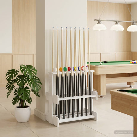 Vidaxl biljartkeu standaard bewerkt hout 60 x 35 x 60 cm glanzend wit