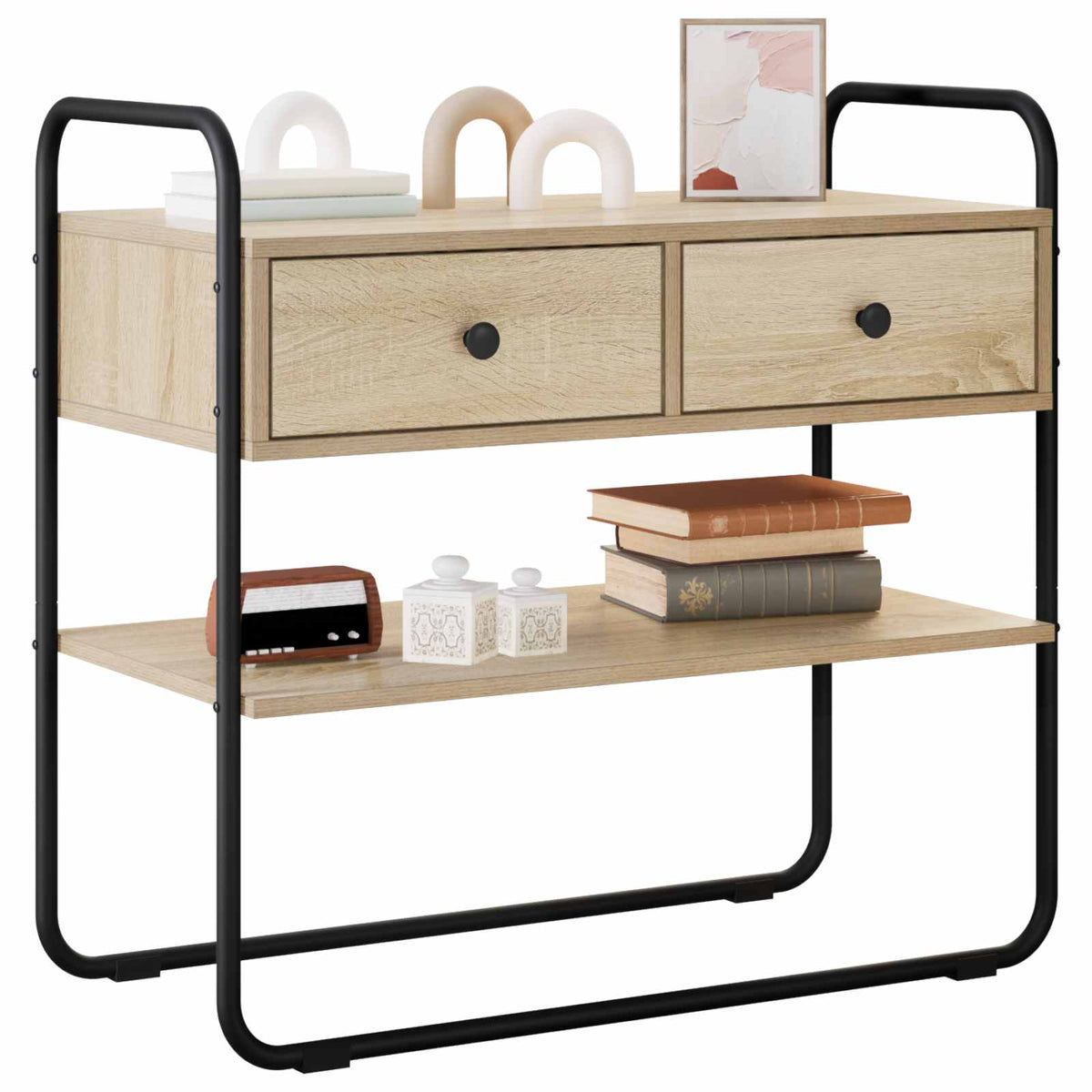Vidaxl consoletafel sonoma eiken 80 x 40 x 75 cm bewerkt hout