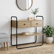 Vidaxl consoletafel artisanaal eiken 80 x 40 x 75 cm bewerkt hout