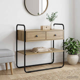Vidaxl consoletafel artisanaal eiken 80 x 40 x 75 cm bewerkt hout