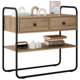 Vidaxl consoletafel artisanaal eiken 80 x 40 x 75 cm bewerkt hout