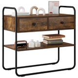 Vidaxl consoletafel gerookt eiken 100 x 40 x 75 cm bewerkt hout