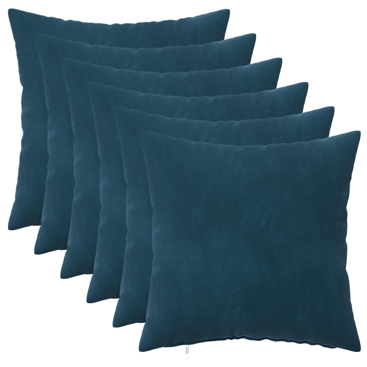 Vidaxl kussensloop 6 pcs heerlen blauw 30 x 30 cm fluweel