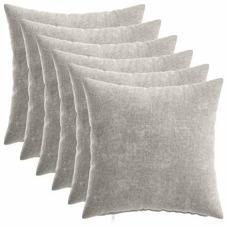 Vidaxl kussensloop 6 st heerlen lichtgrijs 30 x 30 cm chenille stof