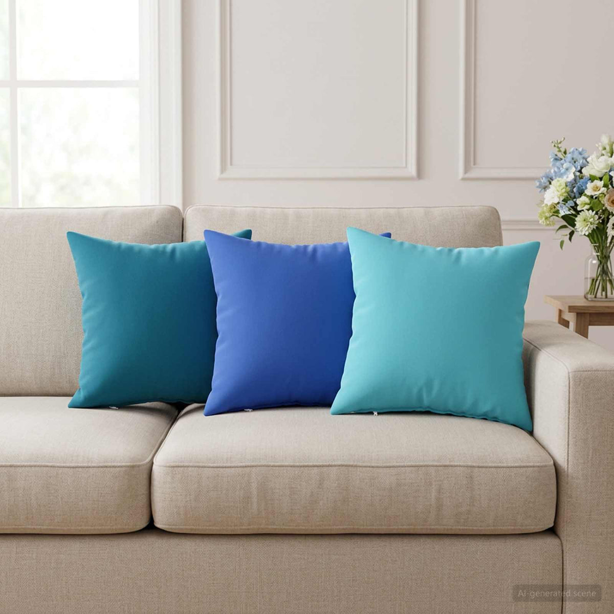 Vidaxl kussensloop 2 pcs heerlen turquoise 40 x 40 cm polyester