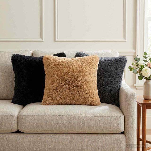 Vidaxl kussensloop 2 pcs heerlen antracietkleurig 40 x 40 cm pv fleece