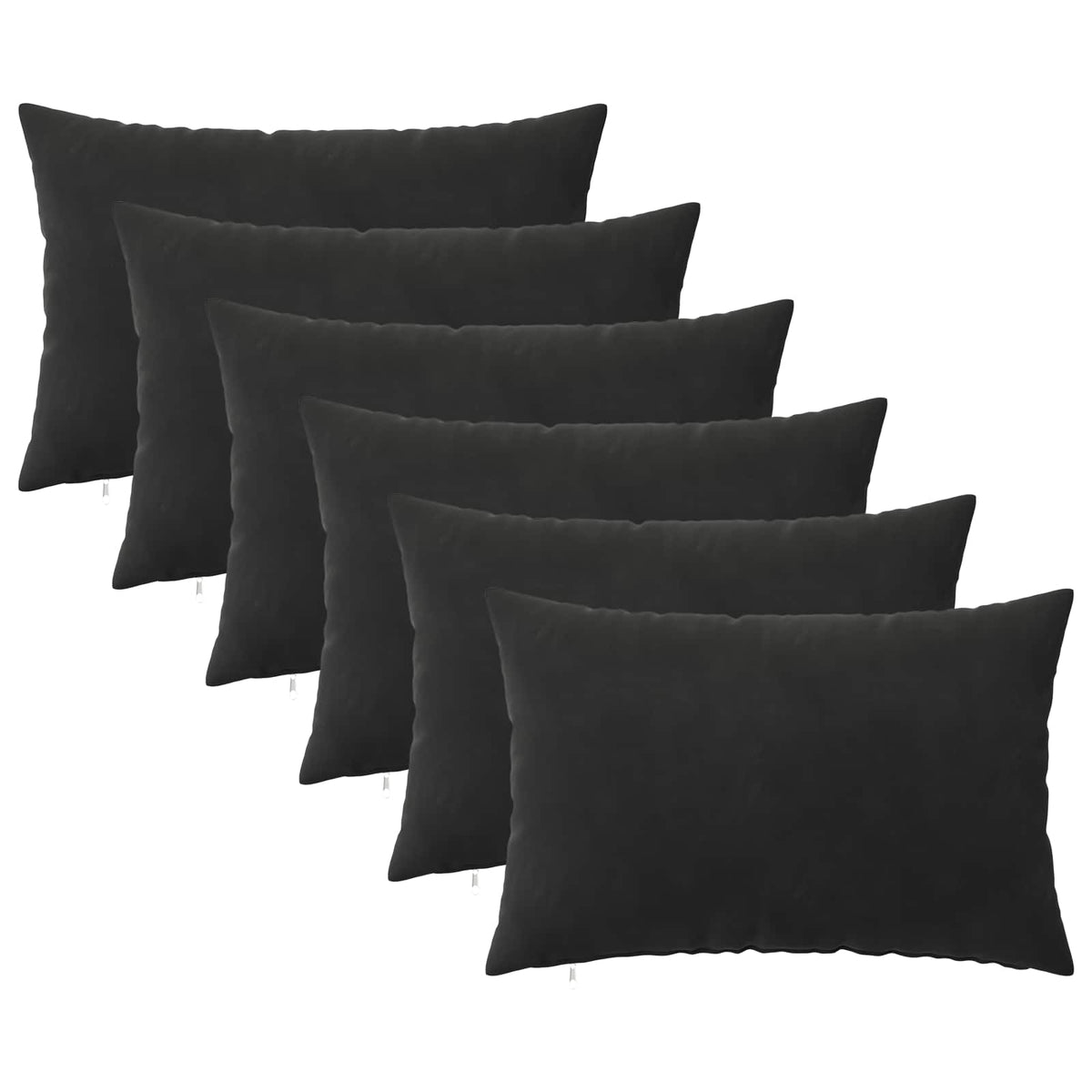 Vidaxl kussensloop 6 pcs heerlen zwart 30 x 50 cm fluweel