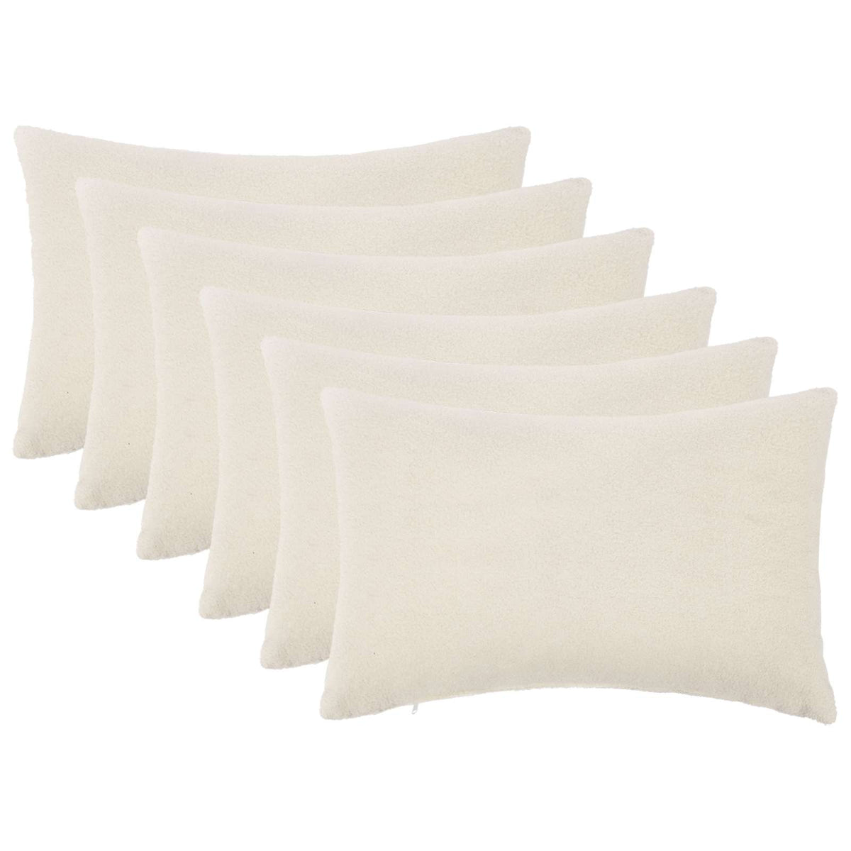 Vidaxl kussensloop 6 pcs heerlen crèmekleurig 30 x 50 cm bouclé