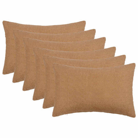 Vidaxl kussensloop 6 pcs heerlen beige 30 x 50 cm bouclé