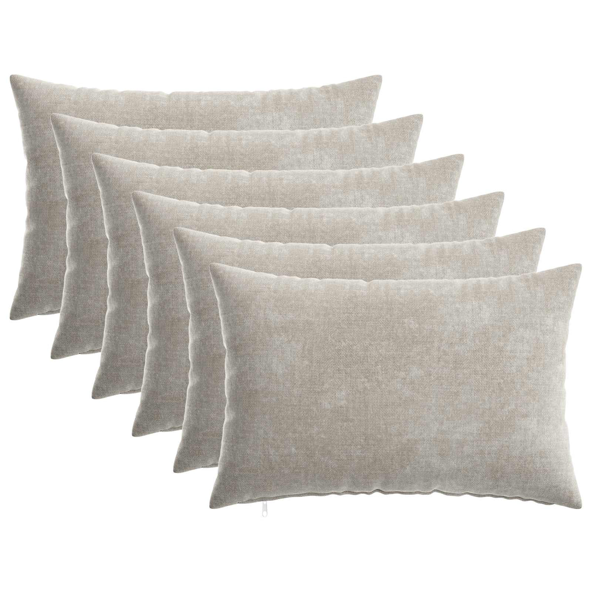 Vidaxl kussensloop 6 st heerlen lichtgrijs 30 x 50 cm chenille stof