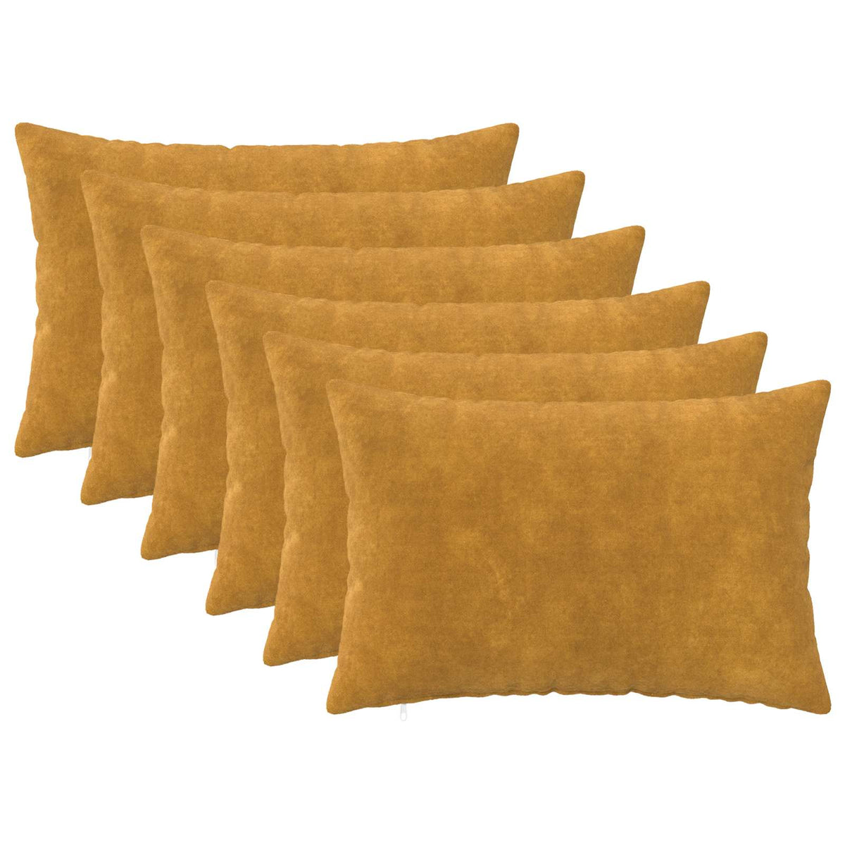 Vidaxl kussensloop 6 pcs heerlen geel 30 x 50 cm microfiber fleece