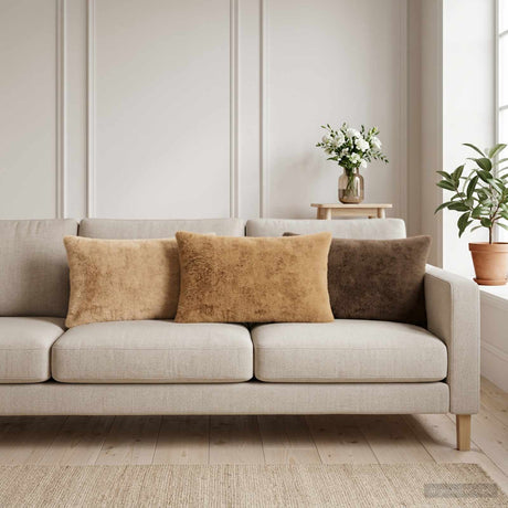 Vidaxl kussensloop 6 st heerlen taupe 30 x 50 cm nep konijnenbont
