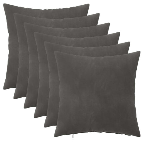 Vidaxl kussensloop 6 pcs heerlen donkergrijs 35 x 35 cm fluweel