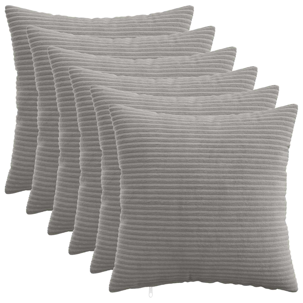 Vidaxl kussensloop 6 st heerlen lichtgrijs 35 x 35 cm corduroy