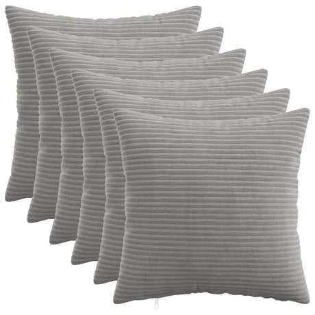 Vidaxl kussensloop 6 st heerlen lichtgrijs 35 x 35 cm corduroy