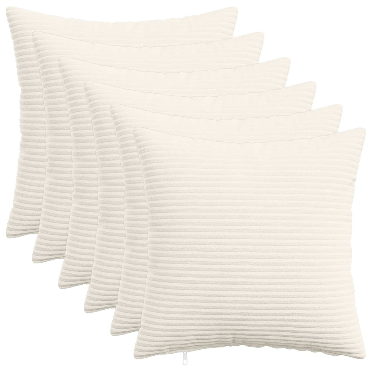 Vidaxl kussensloop 6 pcs heerlen crèmekleurig 35 x 35 cm corduroy