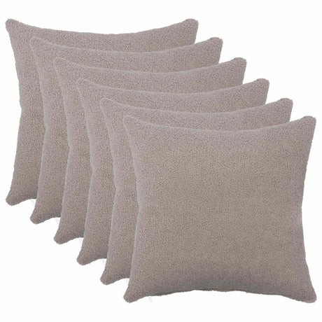 Vidaxl kussensloop 6 pcs heerlen lichtgrijs 35 x 35 cm bouclé