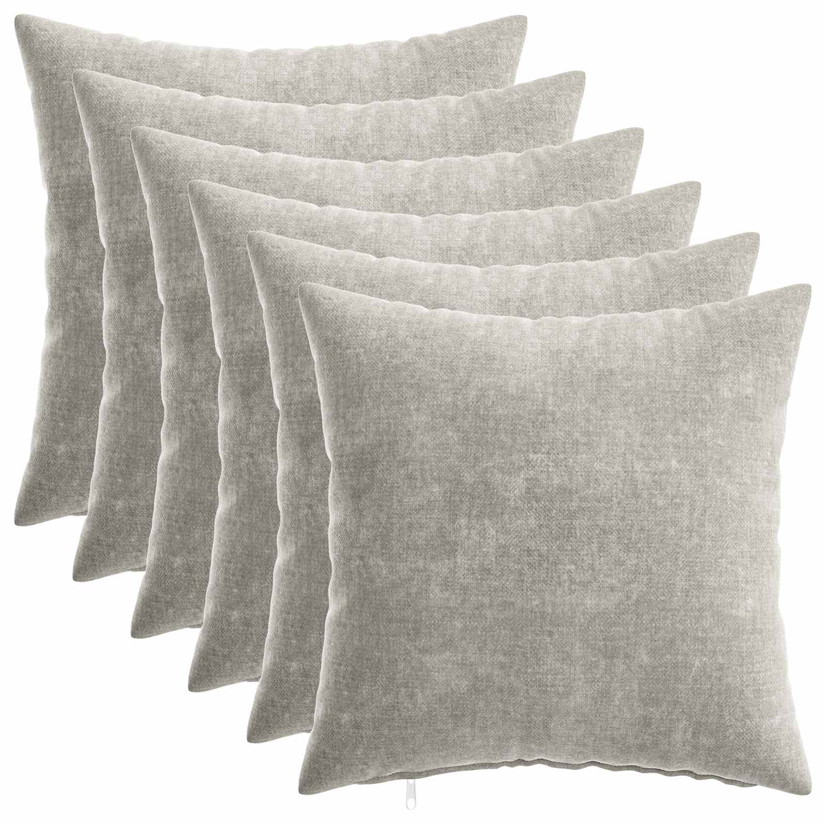 Vidaxl kussensloop 6 st heerlen lichtgrijs 35 x 35 cm chenille stof