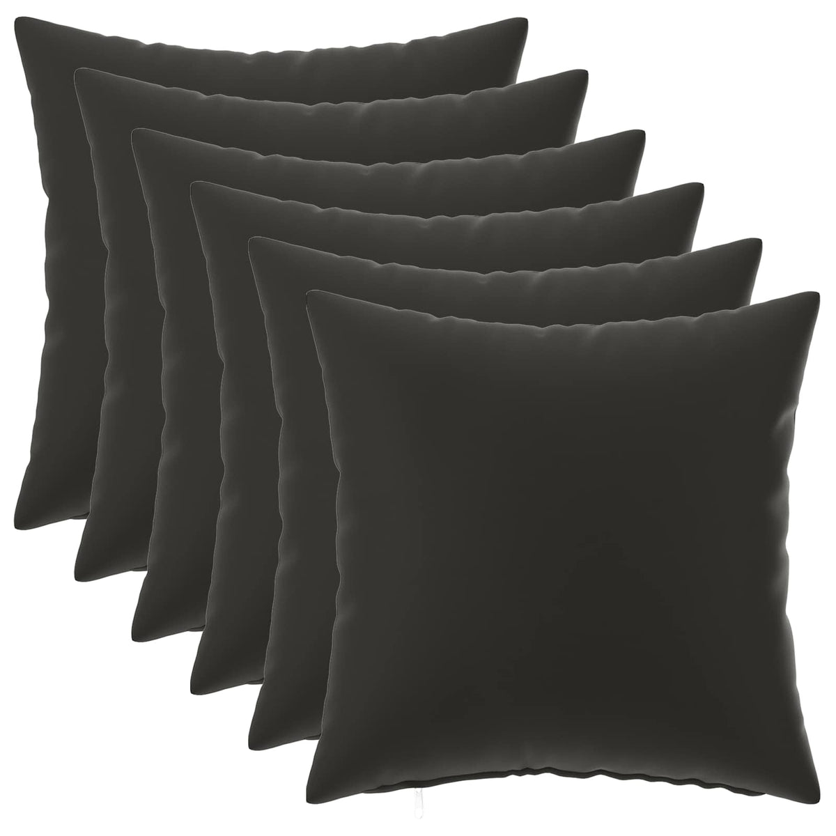 Vidaxl kussensloop 6 pcs heerlen zwart 35 x 35 cm polyester