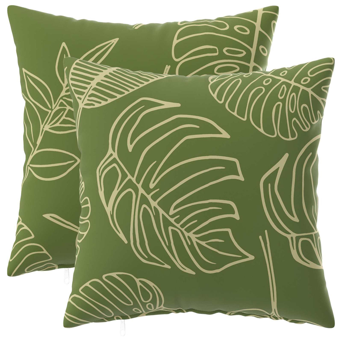 Vidaxl kussensloop 2 pcs heerlen bladontwerp 35 x 35 cm polyester
