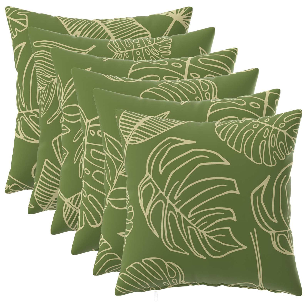 Vidaxl kussensloop 6 pcs heerlen bladontwerp 35 x 35 cm polyester
