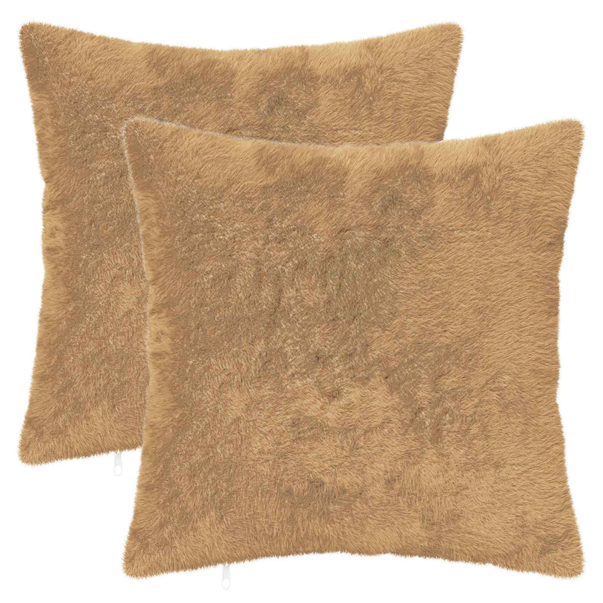 Vidaxl kussensloop 2 st heerlen taupe 35 x 35 cm nep konijnenbont