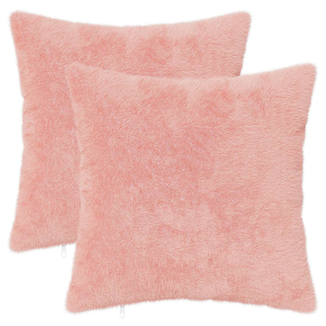 Vidaxl kussensloop 2 st heerlen roze 35 x 35 cm nep konijnenbont