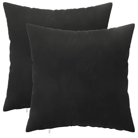 Vidaxl kussensloop 2 pcs heerlen zwart 40 x 40 cm fluweel