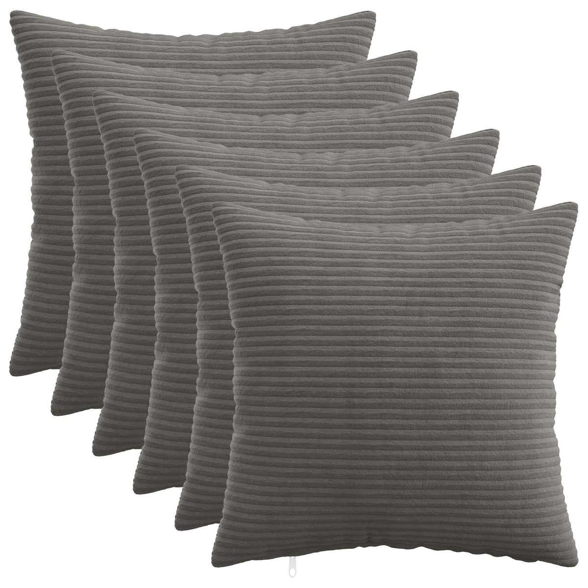 Vidaxl kussensloop 6 pcs heerlen donkergrijs 40 x 40 cm corduroy