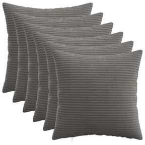 Vidaxl kussensloop 6 pcs heerlen donkergrijs 40 x 40 cm corduroy