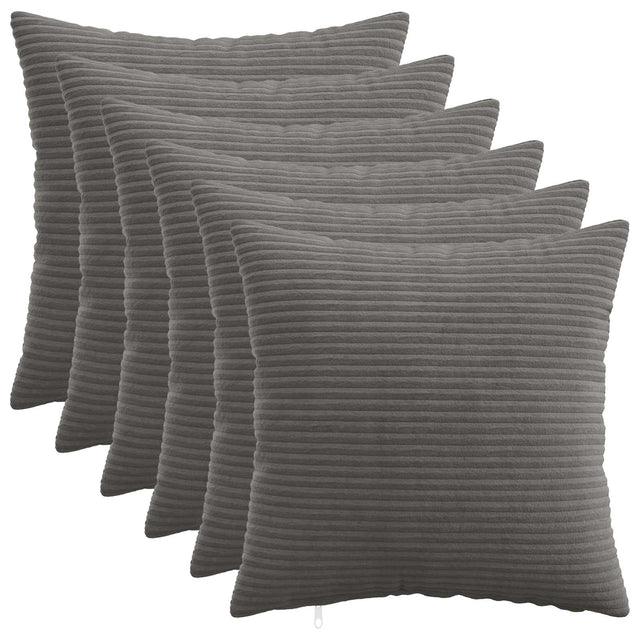 Vidaxl kussensloop 6 pcs heerlen donkergrijs 40 x 40 cm corduroy