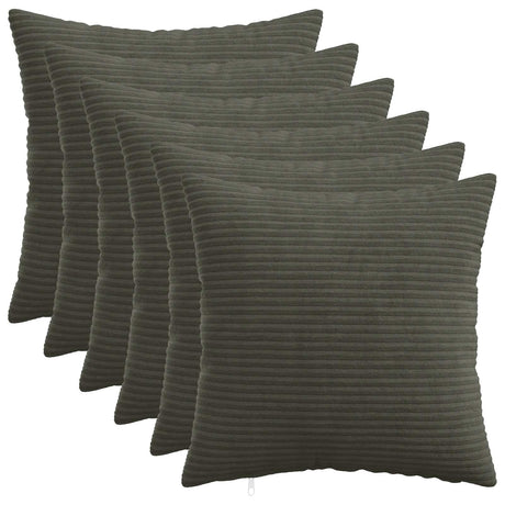 Vidaxl kussensloop 6 pcs heerlen antracietkleurig 40 x 40 cm corduroy
