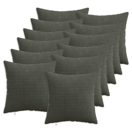Vidaxl kussensloop 12 pcs heerlen antracietkleurig 40 x 40 cm corduroy