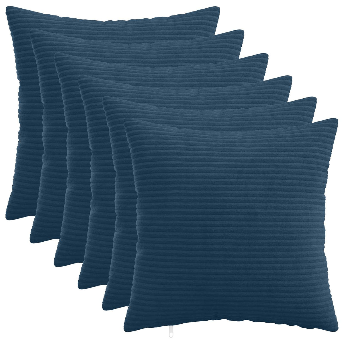 Vidaxl kussensloop 6 pcs heerlen marineblauw 40 x 40 cm corduroy