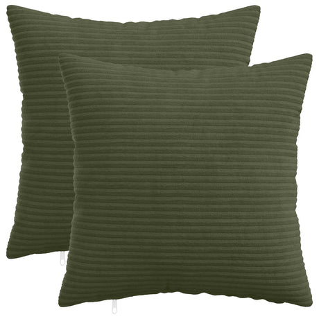 Vidaxl kussensloop 2 pcs heerlen groen 40 x 40 cm corduroy