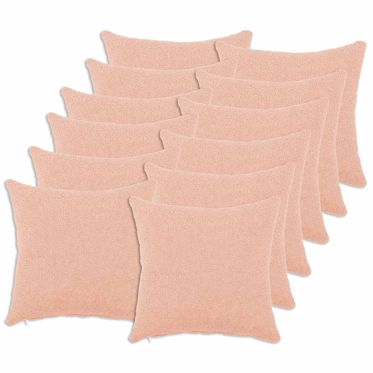 Vidaxl kussensloop 12 pcs heerlen roze 40 x 40 cm bouclé