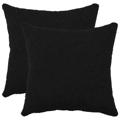 Vidaxl kussensloop 2 pcs heerlen zwart 40 x 40 cm bouclé